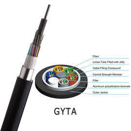 Alumínio de fibra ótica encalhado GYTA G652 não blindado do cabo de Ftth do tubo fraco