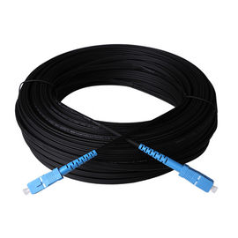 Único cabo pendente exterior do preto G657A1 Ftth do cabo de remendo da fibra ótica do modo